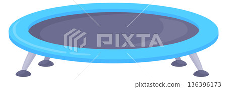 Gymnastics trampoline. Bouncing sport equipment cartoon icon Gymnastics trampoline. Bouncing sport equipment cartoon icon 136396173