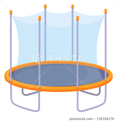 Sport trampoline. Summer outdoor kid activity icon 136396176