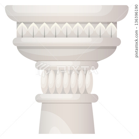 Tuscan order cartoon icon. Marble ancient column 136396190
