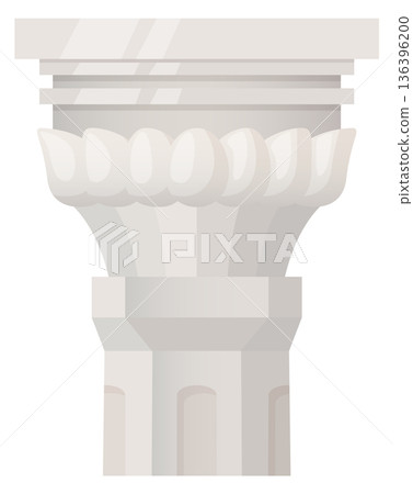 Canonical order stone pillar. Cartoon marble element 136396200