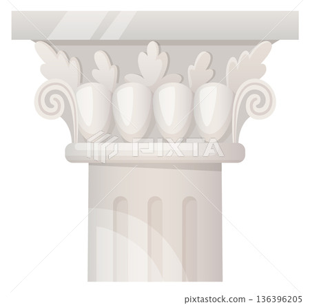 Classic order pillar cap. Architectural element icon Classic order pillar cap. Architectural element icon 136396205