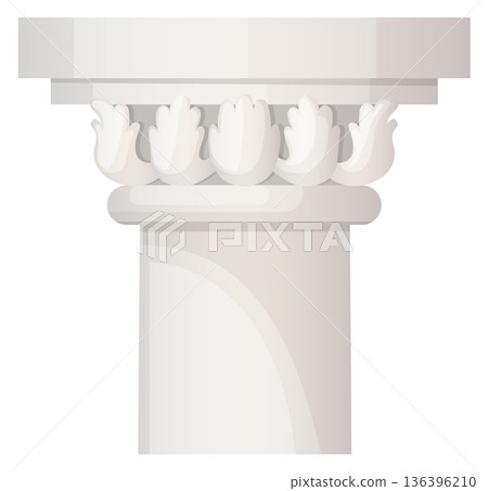 Top of pillar. Ancient greek architecture classic element Top of pillar. Ancient greek architecture classic element 136396210