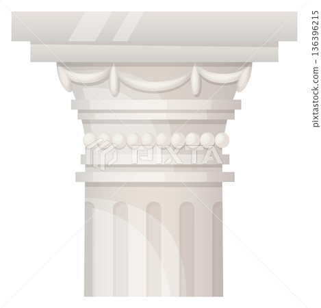 Stone pillar capital. Doric order marble column Stone pillar capital. Doric order marble column 136396215