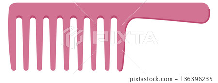 Hair comb color drawing. Plastic brush icon 136396235