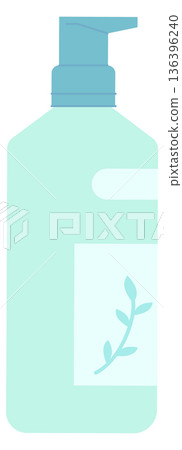 Natural cosmetic product bottle. Shampoo or green gel Natural cosmetic product bottle. Shampoo or green gel 136396240