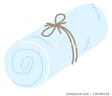 Spa towel roll. Soft hot cloth icon Spa towel roll. Soft hot cloth icon 136396248