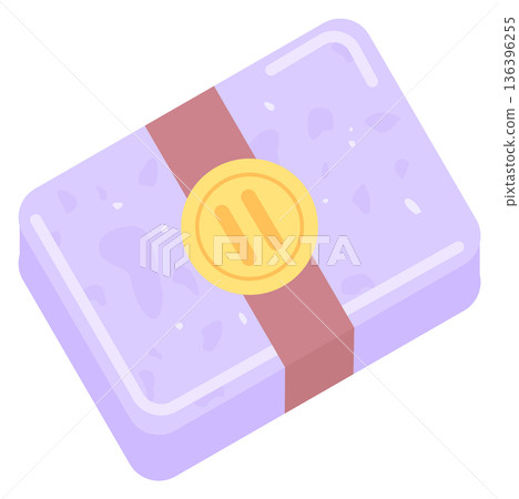 Soap bar color icon. Spa luxury hygiene product 136396255