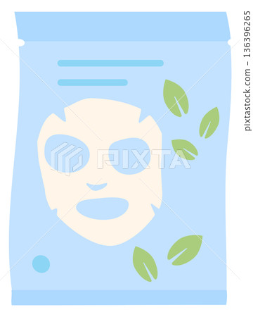 Face mask pouch pack. Skincare product icon 136396265