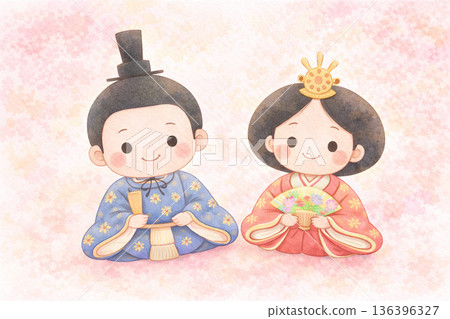 Hinamatsuri/Peach Festival: Peach blossom frame dancing left and right Hinamatsuri/Peach Festival: Peach blossom frame dancing left and right 136396327