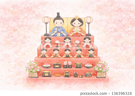 Hinamatsuri/Peach Festival: Ripples of peach blossoms on a rainy day Hinamatsuri/Peach Festival: Ripples of peach blossoms on a rainy day 136396328
