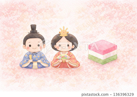 Hinamatsuri/Peach Festival: A fantastical landscape reflecting the sunset sky 136396329