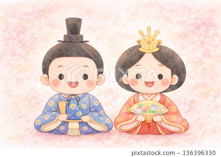 Hinamatsuri/Peach Festival: Decorative peach frame that frames the screen 136396330