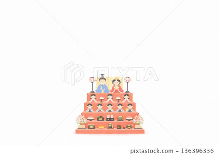 Hinamatsuri/Peach Festival: Ripples of peach blossoms on a rainy day 136396336