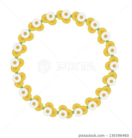 Daisy circular frame illustration Daisy circular frame illustration 136396460