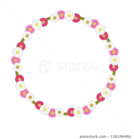Daisy circular frame illustration Daisy circular frame illustration 136396466