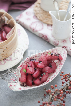 Steamed apples in wine Steamed apples in wine 136396726