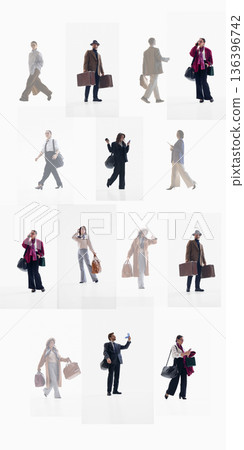 Graphic mixed media of isolated business characters on white space. 136396742