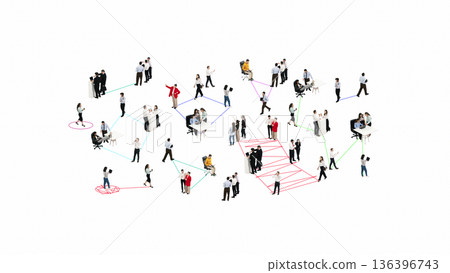 Clean poster of business interactions arranged as organizational scheme. 136396743