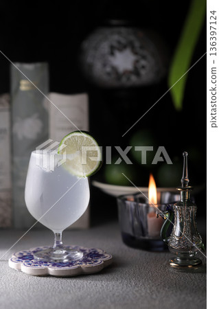 Refreshing homemade citrus sour 136397124