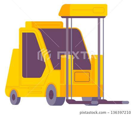 Cargo jack lift. Warehouse transport color icon Cargo jack lift. Warehouse transport color icon 136397210