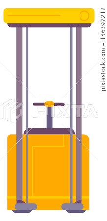 Hydraulic cargo lift color icon. Storage machinery Hydraulic cargo lift color icon. Storage machinery 136397212