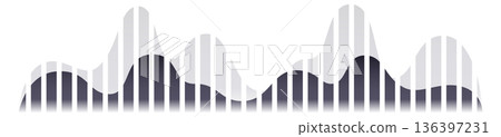 Curved wave. Audio signal record black icon Curved wave. Audio signal record black icon 136397231