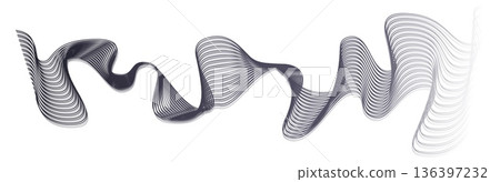 Waveform element. Digital curved dynamic flow icon Waveform element. Digital curved dynamic flow icon 136397232