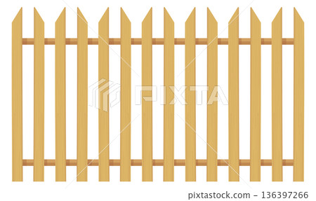 Wooden plank fence. Rural board outdoor barrier 136397266