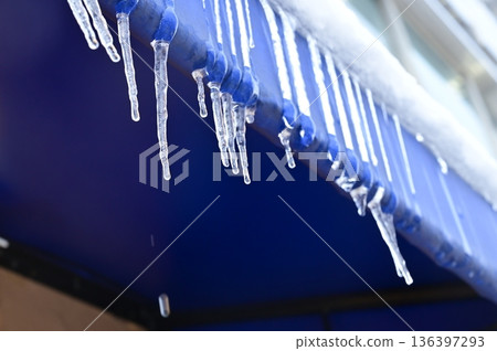 Icicles made on the roof Icicles made on the roof 136397293