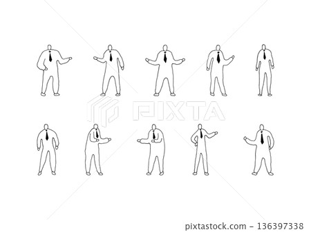 A loose hand-drawn illustration set of people wearing ties A loose hand-drawn illustration set of people wearing ties 136397338