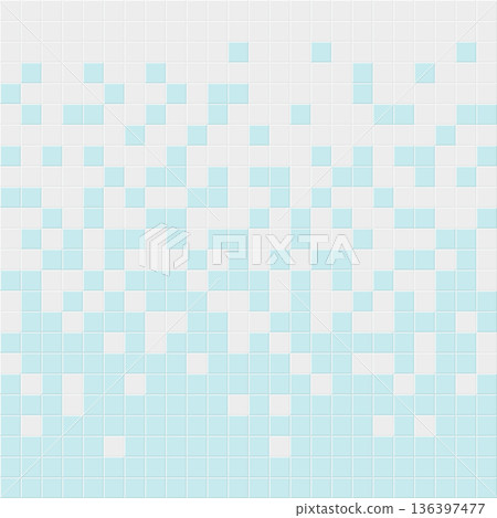 Blue white mosaic bathroom brick tile. Wall and floor in bath horizontal seamless background. Ceramic tiled grid pattern. Realistic 3d vector illustration Blue white mosaic bathroom brick tile. Wall and floor in bath horizontal seamless background. Ceramic tiled grid pattern. Realistic 3d vector illustration 136397477