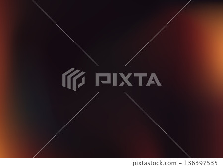 Retro photo film. Dark vintage film texture with soft orange light leaks. Blurred retro background of old analog photography. Grunge gradient overlay. Abstract vector illustration 136397535