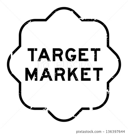 Grunge black target market word square rubber seal stamp on white background 136397644