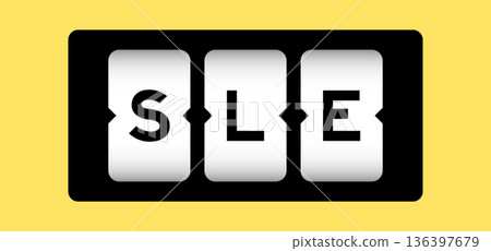 Black color in word SLE (Abbreviation of Systemic lupus erythematosus) on slot banner with yellow color background Black color in word SLE (Abbreviation of Systemic lupus erythematosus) on slot banner with yellow color background 136397679
