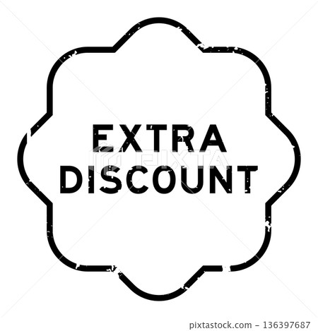 Grunge black extra discount word square rubber seal stamp on white background Grunge black extra discount word square rubber seal stamp on white background 136397687