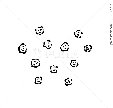 散落的黑胡椒單色插圖 散落的黑胡椒單色插圖 136397734