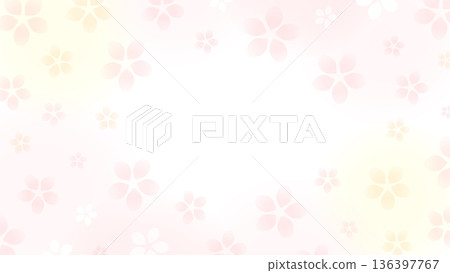 柔和的水彩櫻花畫框,16:9 橫向尺寸 柔和的水彩櫻花畫框,16:9 橫向尺寸 136397767