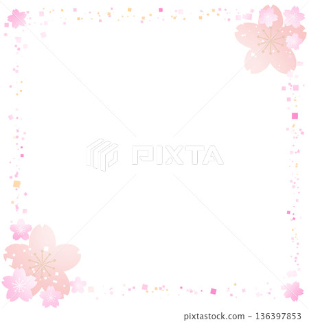 粉紅色櫻花方形相框 粉紅色櫻花方形相框 136397853