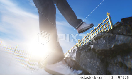 a sinner man fall from heaven to hell. Religious. concept. 3d rendering. a sinner man fall from heaven to hell. Religious. concept. 3d rendering. 136397976