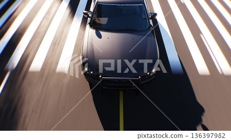 An police driving fast on a city street. 3d rendering. An police driving fast on a city street. 3d rendering. 136397982