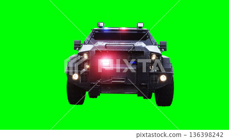 Armor swat police car green screen isolate.3d rendering. Armor swat police car green screen isolate.3d rendering. 136398242