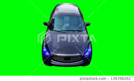 Luxury black sport suv, car driving fast. realistic dynamic reflections on the car body. green screen isolate. 3d rendering. Luxury black sport suv, car driving fast. realistic dynamic reflections on the car body. green screen isolate. 3d rendering. 136398262