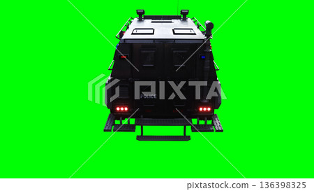 Armor swat police car green screen isolate.3d rendering. Armor swat police car green screen isolate.3d rendering. 136398325