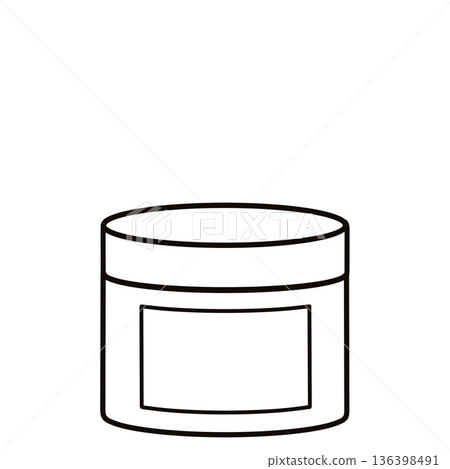 化妝品瓶_乳霜_閉合_線條圖 136398491