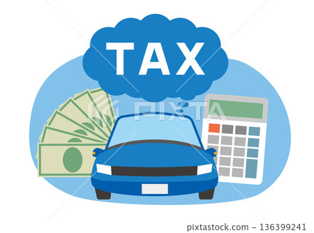汽車和稅收圖示 汽車和稅收圖示 136399241