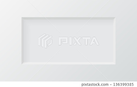 3d wall niche. Empty white rectangle shelf. Rectangular horizontal inside frame. Display stand, showcase mockup. Showroom, gallery, studio or shop product presentation. Realistic vector illustration 3d wall niche. Empty white rectangle shelf. Rectangular horizontal inside frame. Display stand, showcase mockup. Showroom, gallery, studio or shop product presentation. Realistic vector illustration 136399385