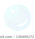 肥皂泡圓圈，清爽透明的水彩風格材料 136400172