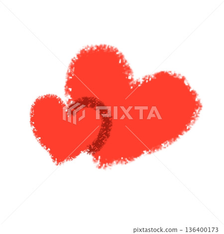 紅色心形標記手繪插圖 紅色心形標記手繪插圖 136400173