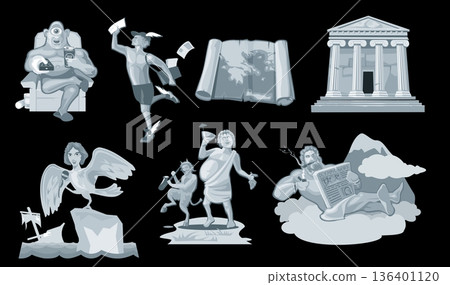 Set Ancient greek god in the present world. 136401120