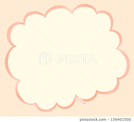 雲朵狀的橙色橫向對話框 136401508